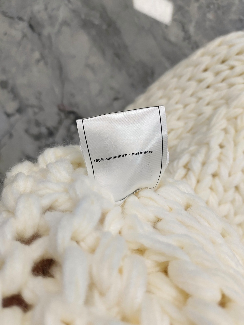 Chanel Cream Chunky Knit Zip‑Up Shawl Collar Cardigan Jacket - Picture 5 of 9